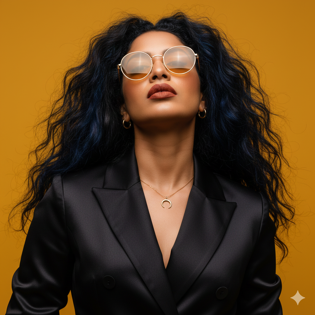 Mustard yellow and deep black image prompt