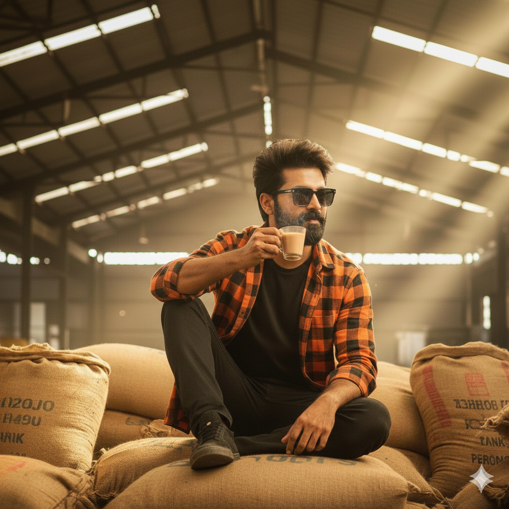 Prabhas rajasaab movie look prompt