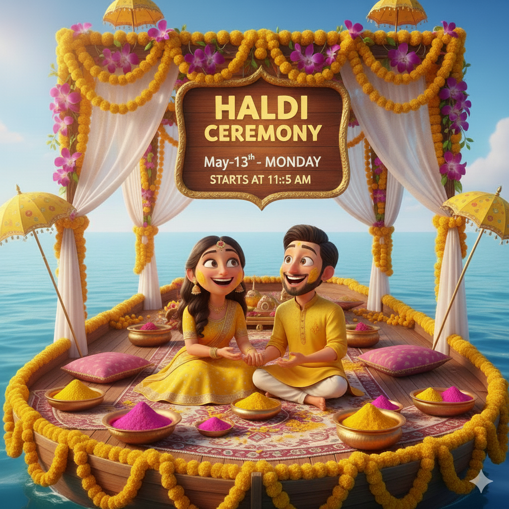 Haldi wedding invitation prompt