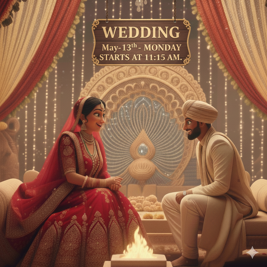 North Indian Wedding invitation prompt