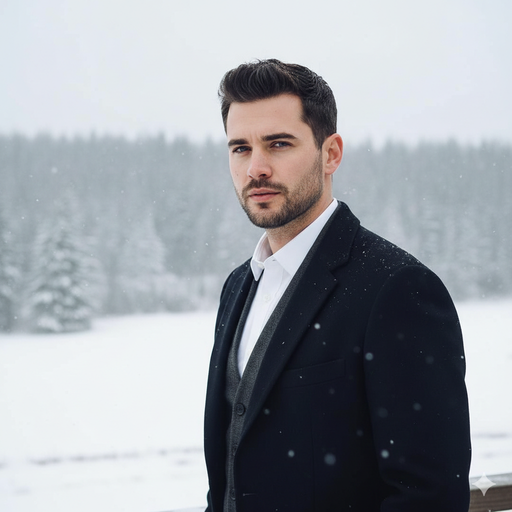 Blazer man in snow prompt