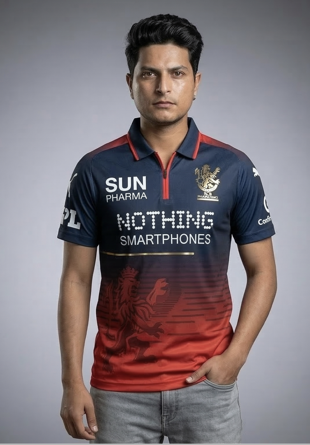 RCB Half Zip Polo Fan Jersey